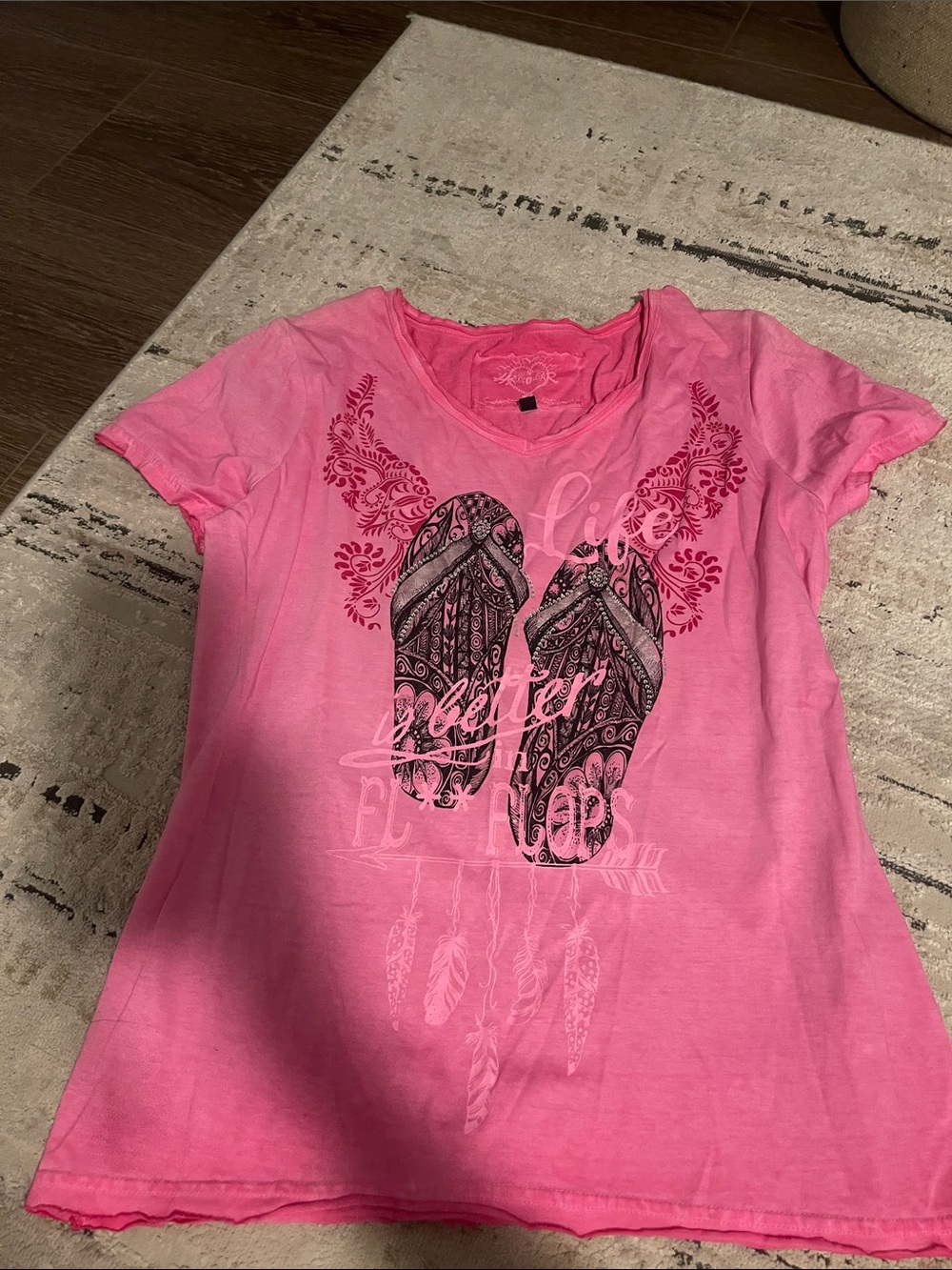 Girls' Pink Flip-Flop Graphic Tee